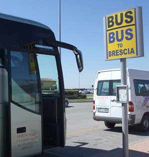 You can't miss the airport bus stops