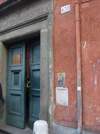 Entrance to the Catacombs of Priscilla