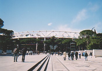 Approaching the stadium