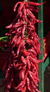 Chili peppers for sale, Procida