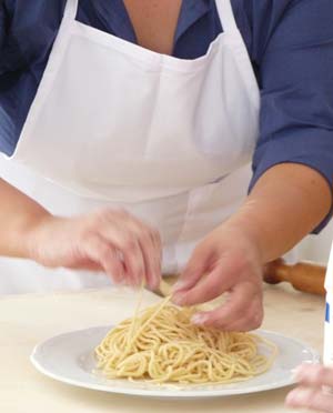 Making pasta: a cookery demonstration