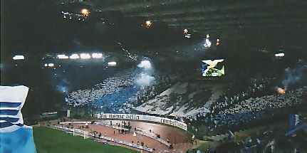 Photo of the Stadio Olimpico before the Rome Derby in courtesy of Footballinrome.co.uk
