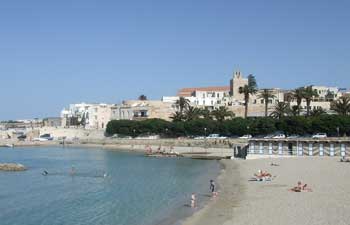 Beach at Otranto, with the old town in the background