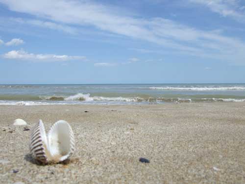 Sandy beach at Rimini, out of season