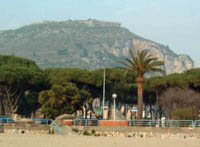 Terracina: the temple, seen from the beach