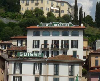 Hotel Bellagio is the white building in the centre of the photograph, behind the Hotel Suisse