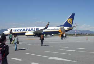 Ryanair: boarding a flight at Brescia Airport