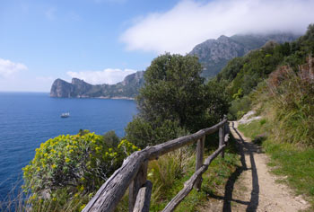 View of cliffside path