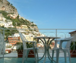 Terrace of hotel bedroom, Positano