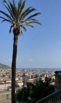 View over Amantea to the sea