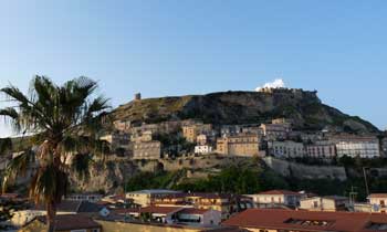 The Mediterraneo Palace: view of Old Amantea from the hotel's rooftop terrace