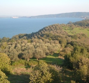 The view over Lake Bracciano towards Anguillara