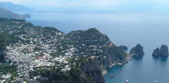 Capri town seen from Monte Solaro