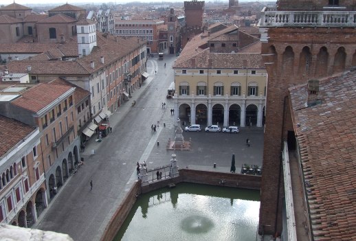 View over Ferrara from the Castello Estense