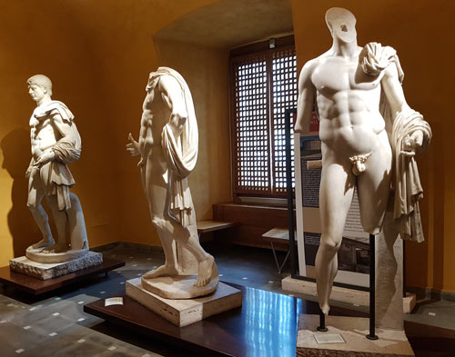 Three Roman statues, Formia Archaeological Museum