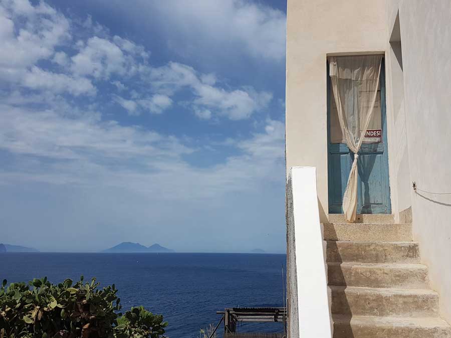 Door and sea view, Stromboli
