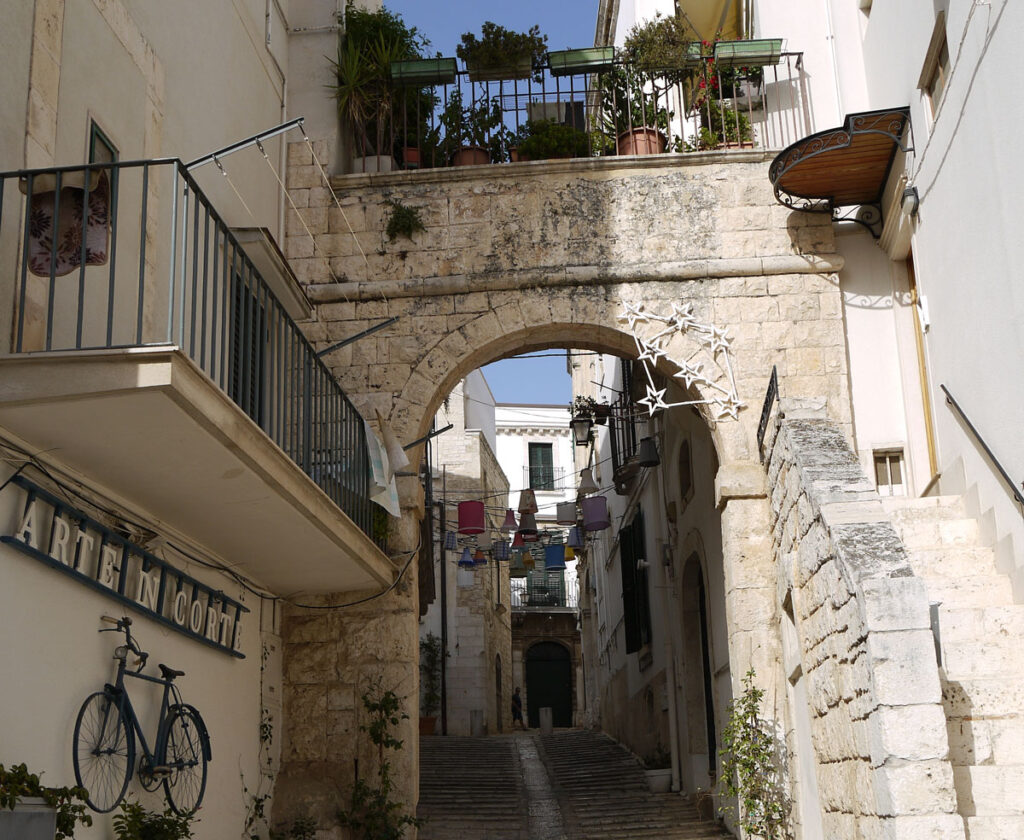 Old town gateway and picturesque lane, Conversano