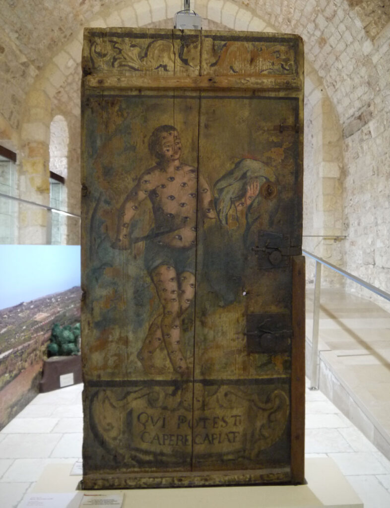 Porta dei Cento Occhi - Door of a hundred eyes - in the Monastero di San Benedetto, Conversano