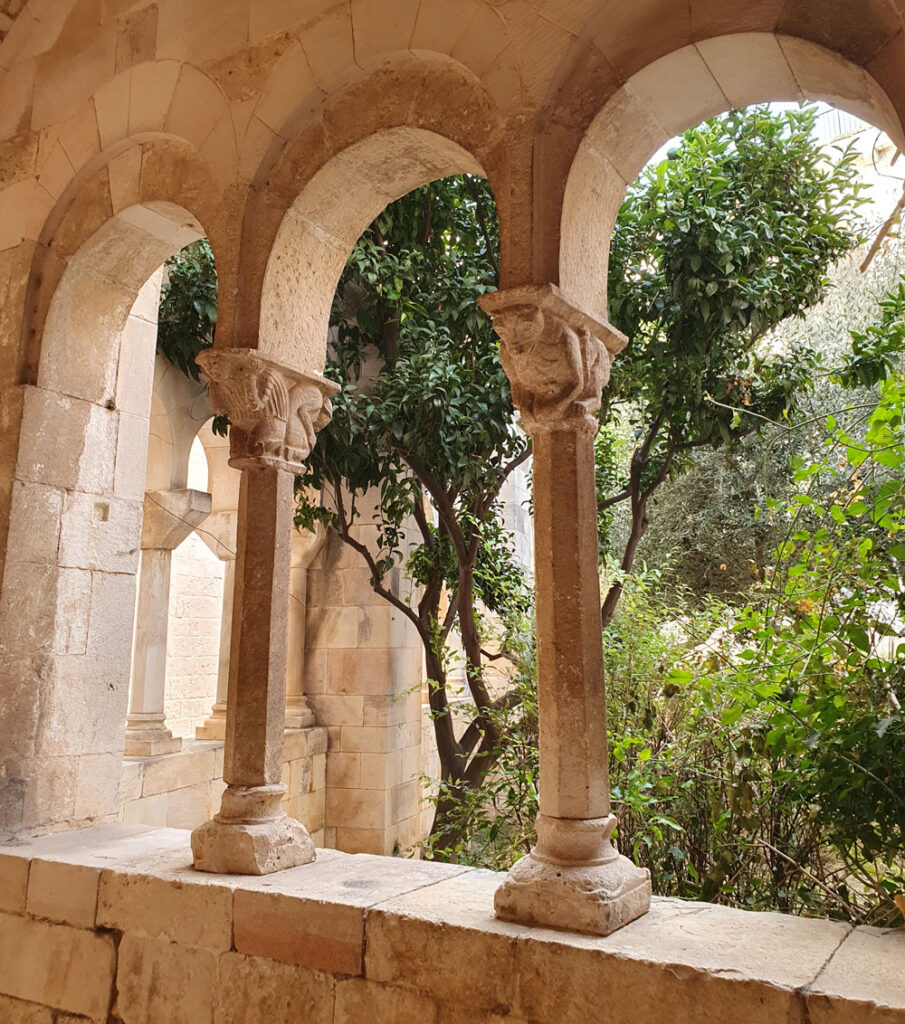 Peaceful cloister at the Monastero di San Benedetto, Conversano