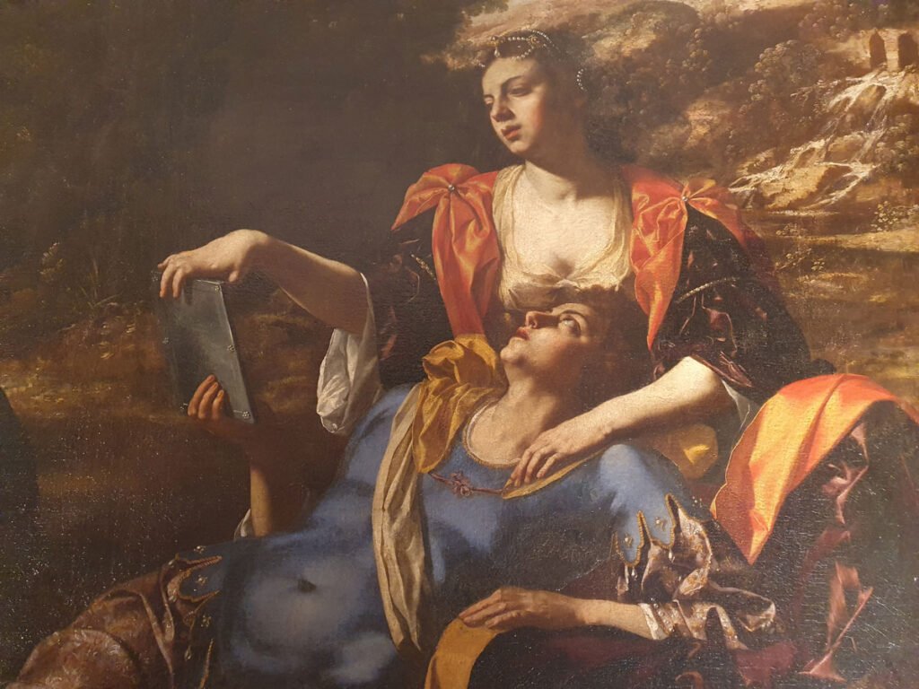 Rinaldo and Armida in her enchanted garden (detail) by Paolo Finoglio, in the Pinacoteca Finoglio in Conversano, Puglia