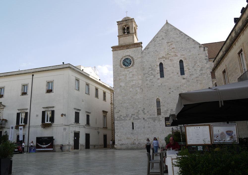 Piazza alongside Conversano castle, one of the Jumping from High Places filming locations