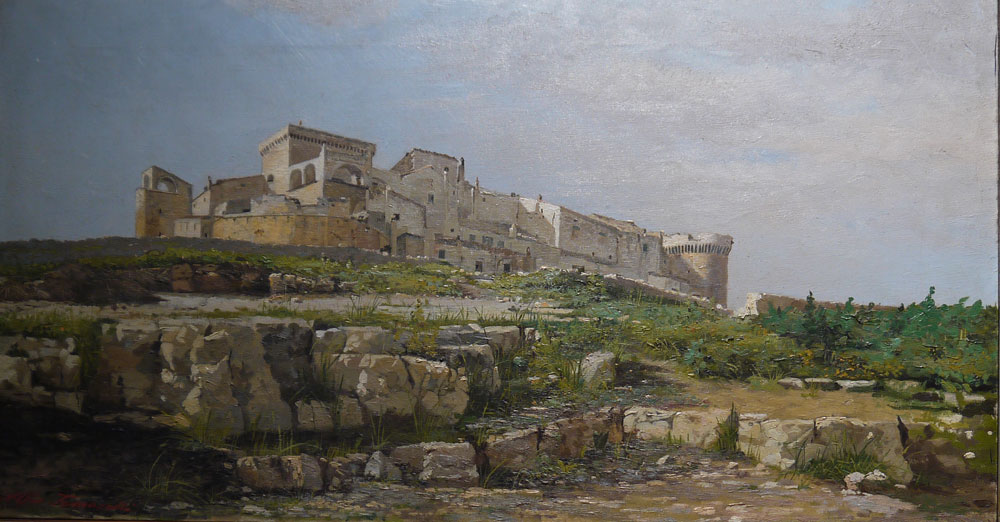 Painting of the Castello di Conversano in the 1890s by Alfio Tomaselli