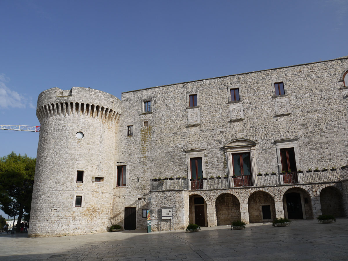 View of the castle and tourist information office in Conversano