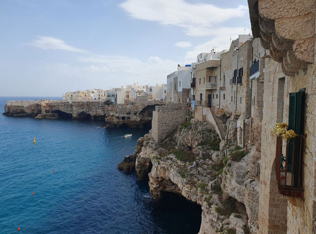 View of the clifftop town Polignano a Mare