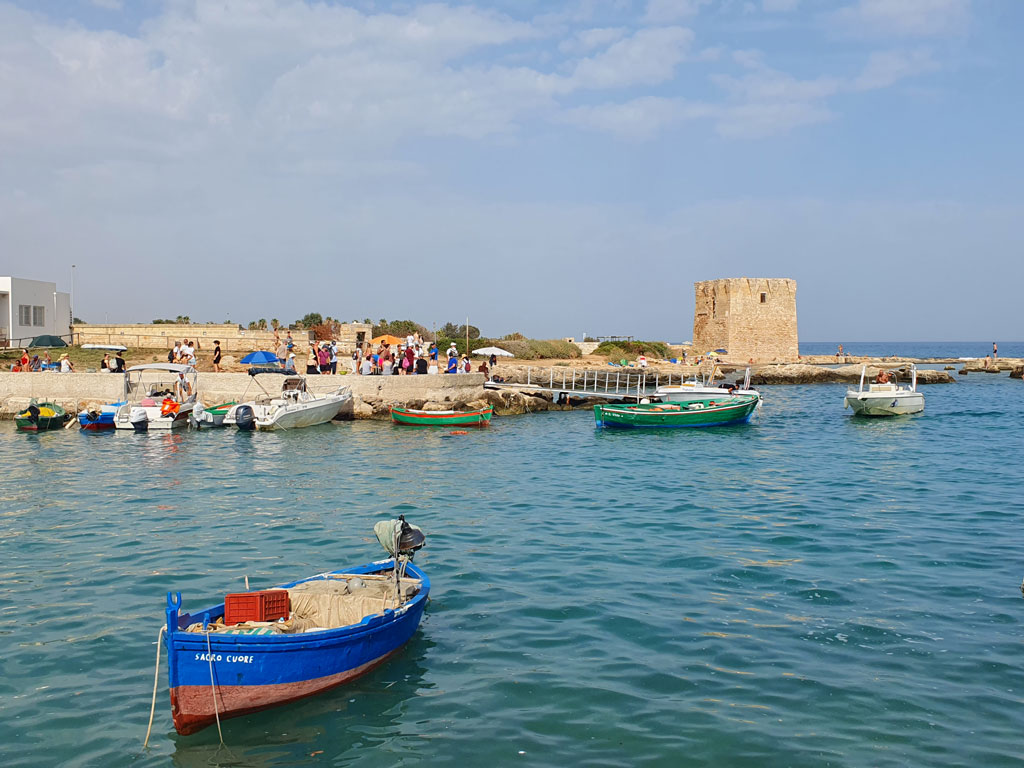 The port at the Abbazia di San Vito and the watch-tower