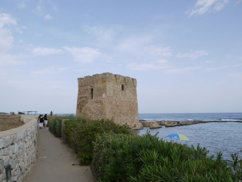 Watch-tower and path to beach, San Vito